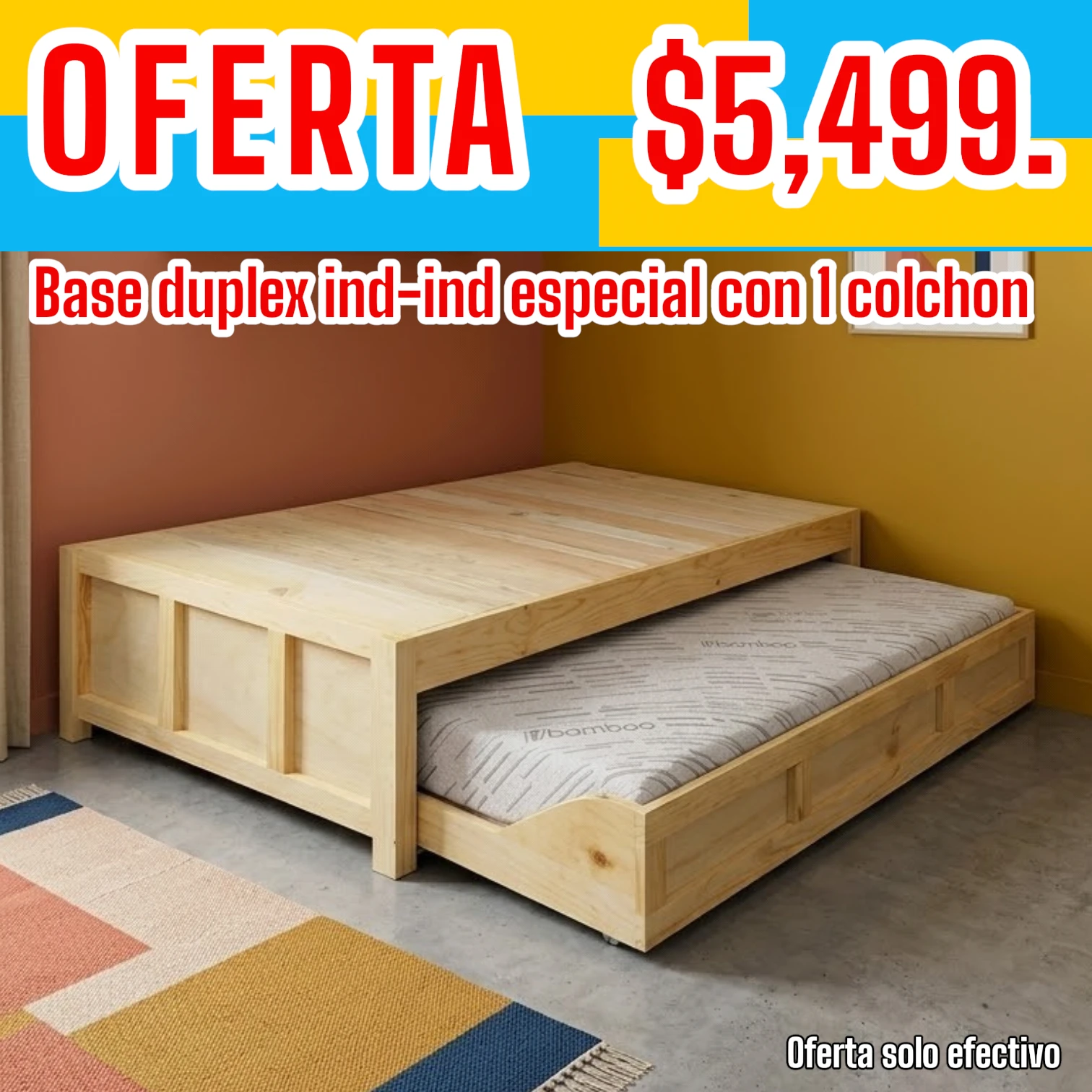 Duplex especial ind-ind especial con 1 colchon